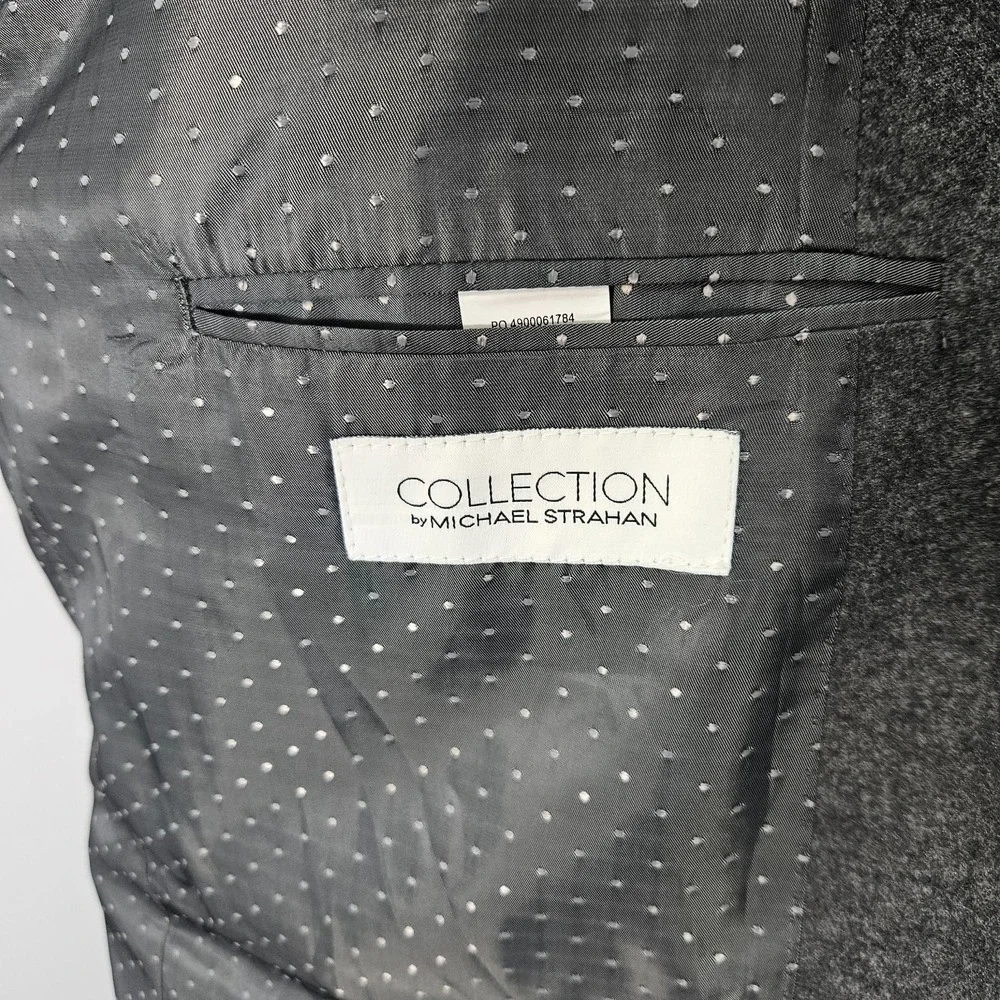Michael Strahan Collection Men's‎ Sport Coat Blazer Two Button Gray Flannel 46R